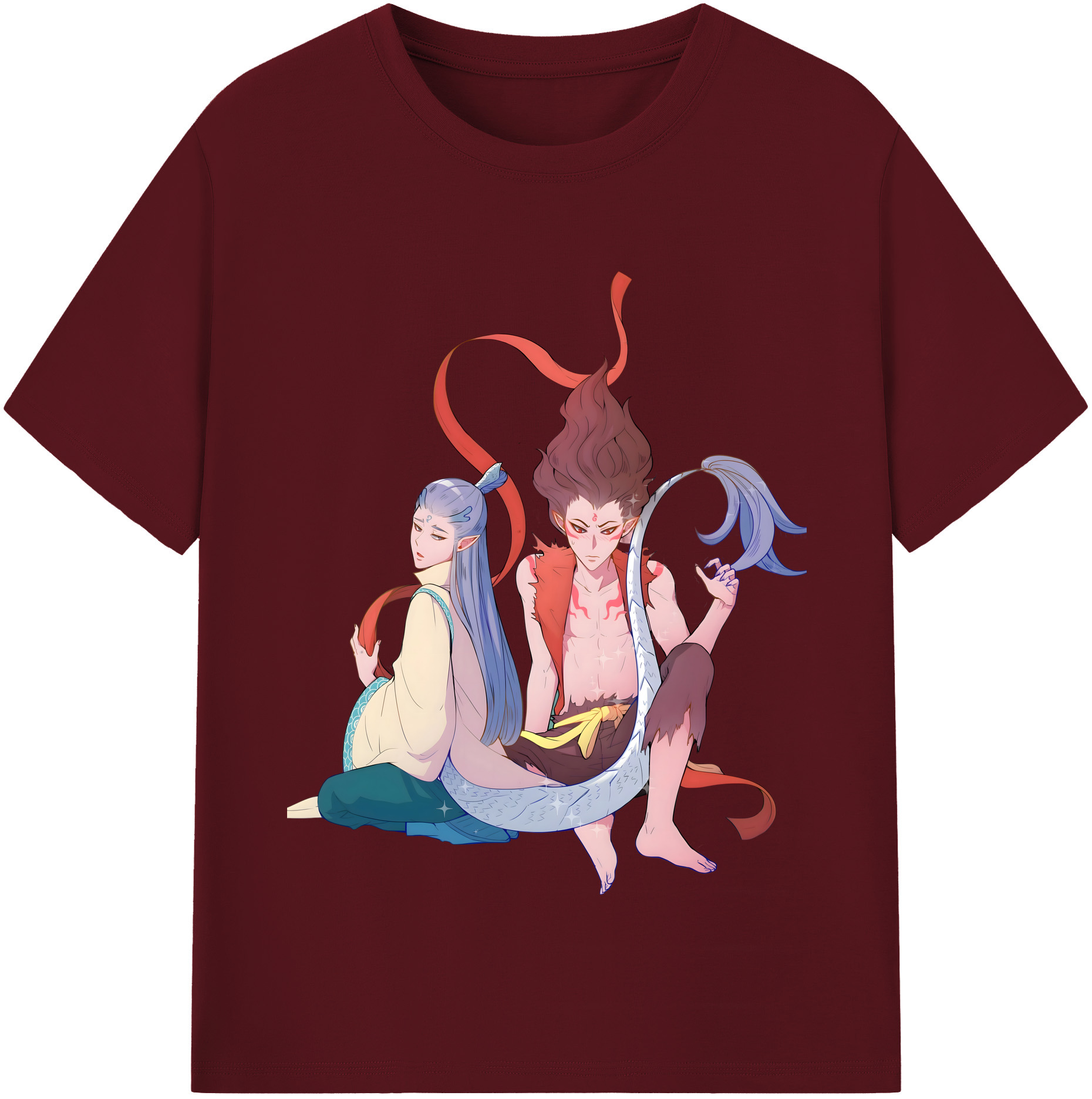 （画像用） Ne Zha 2 ナタ 魔童の大暴れ 綿100％半袖Tシャツ（フロントプリント）